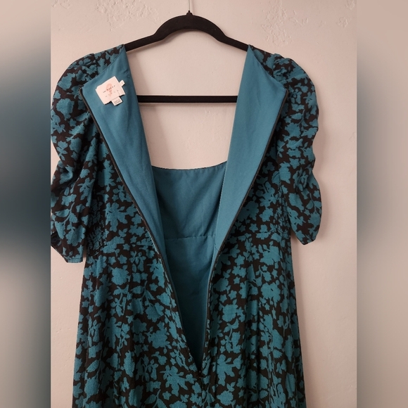 The Nines By Hatch Maternity Lined Scoop Neck Maxi Dress Puff Sleeve XS - Picture 4 of 8